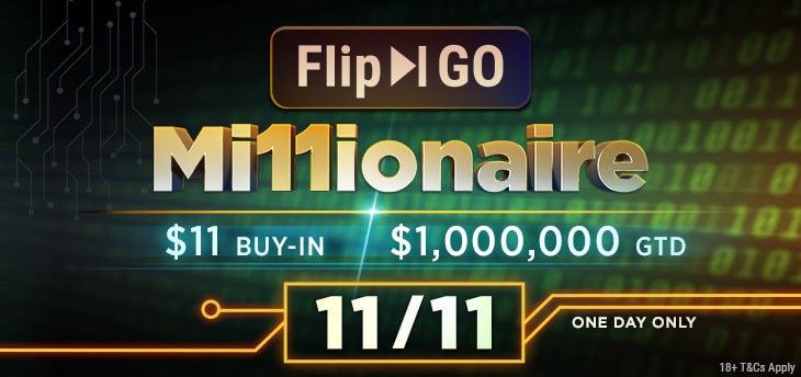 Jouez pour une part de 1 000 000 $ le 11 novembre avec Flip &amp ; Go Millionaire de GGPoker